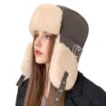 thumbnail image 3 of Women's Ear Flap Hunter Hat with Faux Fur, Cozy Winter Trapper Hat with Full Soft Lining for Cold Weather, 3 of 6