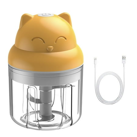 

Dido Garlic Chopper USB Electric Wireless Garlic Mincer Portable Rechargeable Ginger Grinder 250ML Yellow