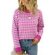 thumbnail image 1 of VISgogo suéter femenino, cuello redondo de color en contraste, manga larga, prendas de punto de retazos, traje de otoño, S/M/L/XL VISgogo  moda, 1 of 6