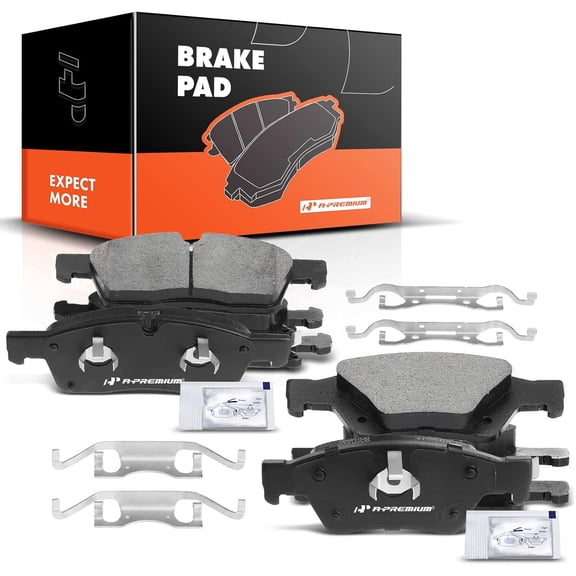 A-Premium Front and Rear Ceramic Brake Pads Set Compatible with Dodge and Jeep Models - RDurango 2011-2020, Grand Cherokee 2011-2018, with Hardware, 8-Pack