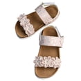 thumbnail image 2 of JAJAHO Girls Sandals Summer Floral Open Toe Adjustable Strap Hook And Loop Flat Sandals For Little/Big Kids 4-13Y, 2 of 8