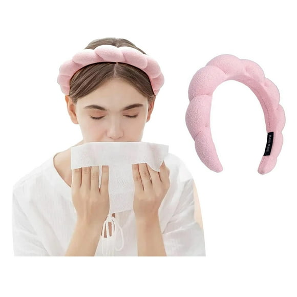 Sunloudy Spa Headband for Women, Sponge Terry Towel Cloth Head Band Wide Hair Hoop for Skincare, Makeup Removal, Shower