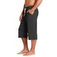 thumbnail image 4 of Migroa Mens Solid Capri Pants Elastic Waist Stretch Casual Trousers Summer Outdoor Beach Bottoms Black XL, 4 of 4