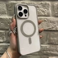 thumbnail image 1 of Luxury Shockproof Magsafe Wireless Charge Case for iPhone 16 15 14 Plus 13 12 Mini 11 Pro XR XS Max Clear Magnetic Bumper Cover Gray For iPhone 11Pro Max, 1 of 6