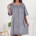 thumbnail image 5 of StSilkitty Robes for Women Lightweight Long Sleeve Loungewear Fall Winter Solid Color Comfy Bathrobe House Coats, 5 of 7