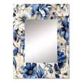 thumbnail image 2 of Designart "Blue Victorian Floral Damask I" Damask Wall Mirror, Printed Blue Wall Mirror, Bohemian Bathroom Wall Mirror, Decorative Damask Mirror - 24x32 Inch, 2 of 5