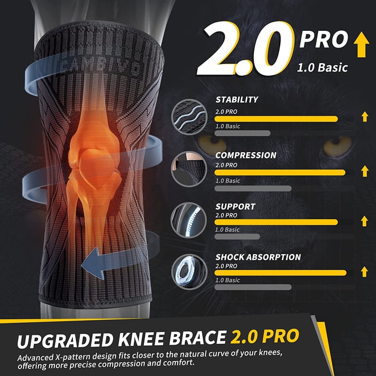 Cambivo Knee Brace XL, Compression Support with Gel Pad photo 7