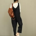 thumbnail image 4 of HAPIMO Jumpsuit Overalls Cotton Pants Romper for Women Trousers Trendy Clothes Retro Solid Color Leisure Relaxed Workout Sleeveless Scoop Neck Black S, 4 of 8