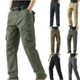 thumbnail image 1 of Men Cargo Pants Clearance Fall and Winter Multi Pocket Christmas Gift Solid Navy Pants for Men Size 2XL, 1 of 4
