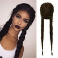 thumbnail image 2 of LHWEN Synthetic Long Braided Wig for Women Heat Fiber Lace Front Black Wig with Light Brown Highlights 25.6 Inches Adjustable Cap for Daily Wear and Thick and Soft Natural Look Ideal, 2 of 6