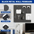 thumbnail image 2 of WORKPRO 4-Pack 12"x12" Metal Pegboard Panels, Heavy Duty Modular Wall Organizer for Garage, Workshop, Kitchen, Craft Room, Black Tool Storage Board, 2 of 7
