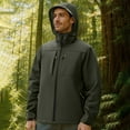 thumbnail image 3 of qucoqpe Men's Windproof Rainproof Hooded Jacket with Zip Pockets Loose Fitting Casual Hiking Running Fishing Coat, 3 of 5