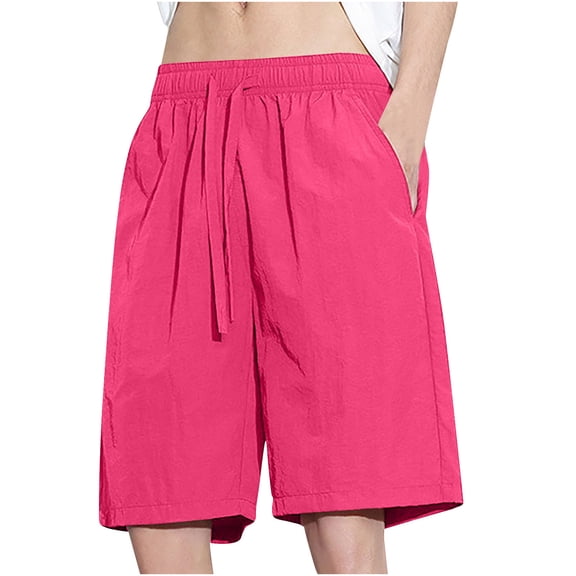 hoksml Men's Loose Fit Casual Shorts, Lightweight Fabric, Elastic Drawstring Waist, Multi-Color, Ideal for Daily and Loungewear