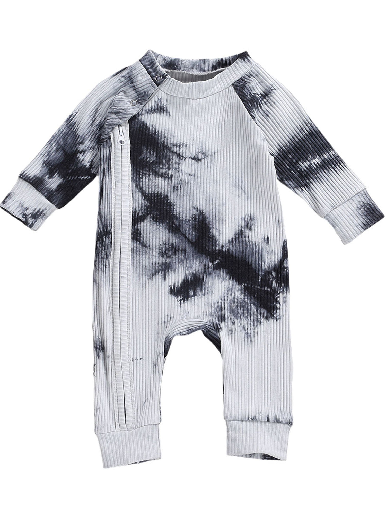 Baby Girls Cotton Footed Zipper Romper Infant Long Sleeve Graphic Pajamas Sleeper