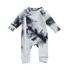 Newborn Baby Girl Boy Romper Tie Dye Bodysuit Infant Zip Front Outfits Pajamas