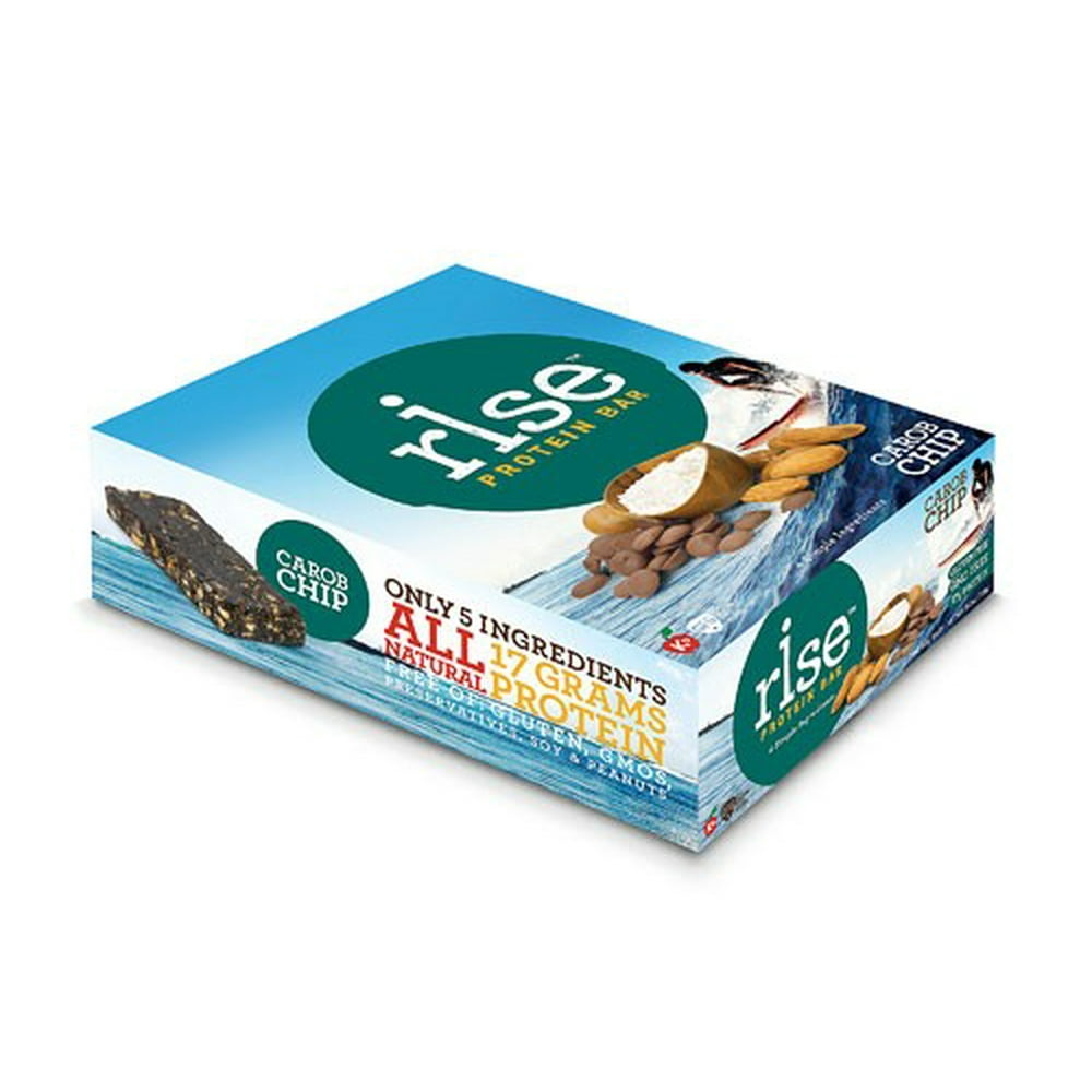 Rise Foods Protein Bar, Crunchy Carob Chip, 2.1 Oz