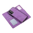 thumbnail image 3 of SaniMore for Samsung Galaxy A53 5G 6.5" 2022 Case, Flip Folio PU Leather Wallet Cover with Detachable Shell Wrist Strap Kickstand Card Slots Business Shockproof Case with Magnetic Clasp, Purple, 3 of 12