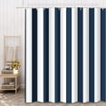 thumbnail image 5 of Shower Curtain Abstract Classic Navy Blue and White Stripe Graphic Modern Waterproof Polyester Fabric 72 x 72 inches Set with Hooks, 5 of 5