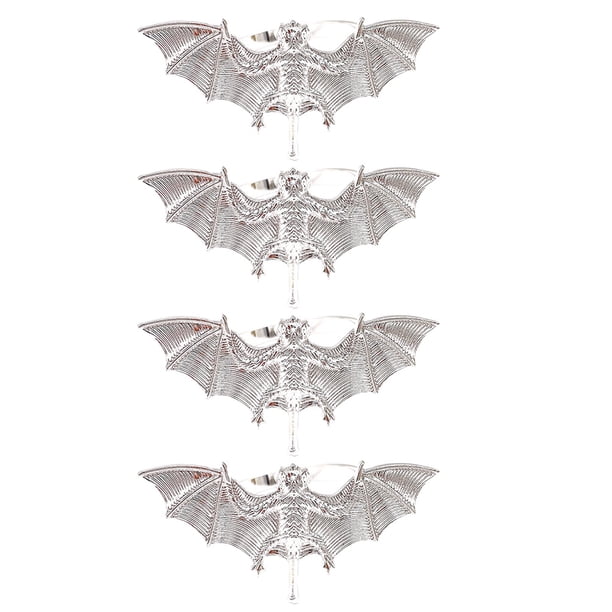 4 hebillas para servilletas de murciélago, anillos para servilletas de murciélago espeluznantes, porta servilletas decorativos de murciélago