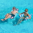 thumbnail image 4 of Pool Floats Adult Heavy Duty Inflatable Floating Pool Toys 51.2 x 27.6 in Blue, 4 of 7