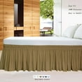 thumbnail image 2 of Wrap Around Bed Skirts 12" Drop, Fully Elastic Dust Ruffle, Soft and Luxury, Fade Resistant, Machine Washable Luxurious Fabric, Full Size - Taupe Solid., 2 of 4