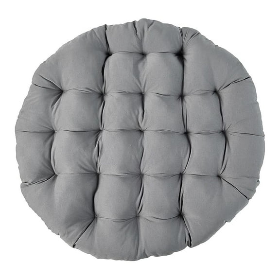 Twill Papasan Cushion - 48 Inch Round Steel Grey - Tufted Floor Chair Pad - Indoor Bohemian Decor - 1 Count (Pack of 1)