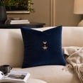 thumbnail image 2 of MYUNNIL Embroidered Bear Throw Pillow Cover, 18 x 18" Soft Cute Bear Pattern Decorative Cushion Cover with Hidden Zipper, Durable Vintage Home Decorationn for Sofa Bedroom, Blue, 2 of 5