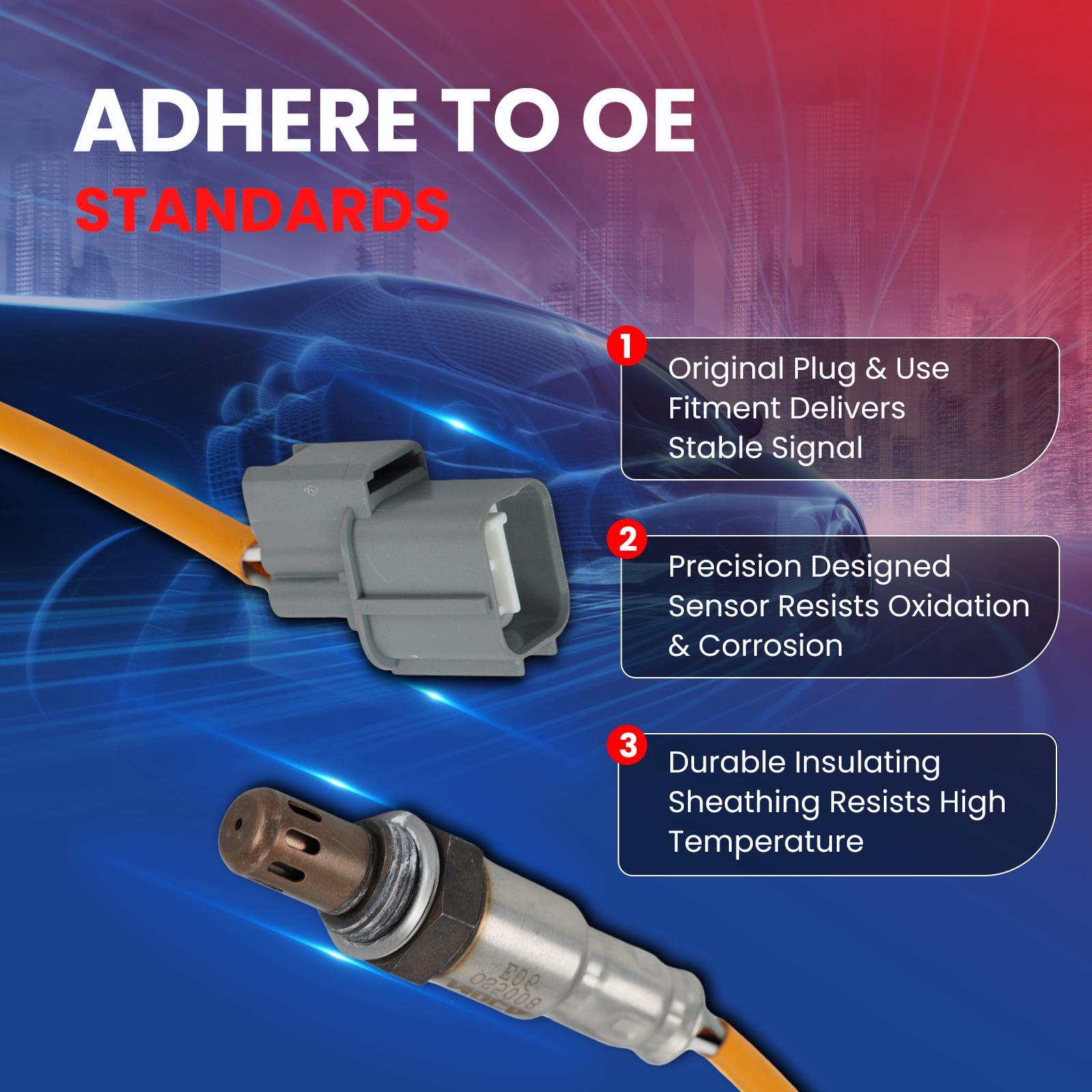 MOCA AUTOPARTS 234-4355 Downstream O2 Sensor Oxygen Sensor Fit for 2003-2006 Acura MDX 3.5L & 2003-2007 Honda Accord 3.0L & 2006-2008 Honda Ridgeline 3.5L