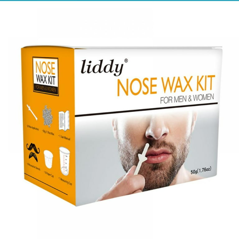 Nose Wax Kit, 50g Wax, 20 Applicators. Nose Ear Hair Instant Removal Kits.  Nostril Waxing Kit for Men and Women, Safe Easy Quick & Painless. 