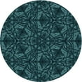 thumbnail image 1 of Ahgly Company Indoor Round Patterned Dark Cyan Green Area Rugs, 3' Round, 1 of 6