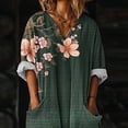 thumbnail image 5 of Ynynloco Women's Cotton Casual Long Sleeve Loose Maxi Shirt Dress Floral Print Long Dress with Pockets, 5 of 7
