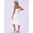 thumbnail image 4 of DARING DIVA Women's Satin Midi Spaghetti Adjustable Straps Silky Nightgown L White, 4 of 7