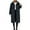 Navy, variant on Womens Sherpa Fleece Jacket Single Breasted Lapel Faux Fur Shaggy Mid Long Trench Coat with Pockets Winter Overcoat (M, Navy)