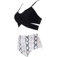 thumbnail image 3 of Traje de baño de cintura alta dividido para mujer, bikini sexy, traje de baño con push-up, conjunto de bikini con vendaje y parte superior de tubo, 3 of 7