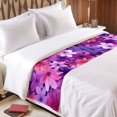 thumbnail image 3 of Spring Floral Bed Runner for Cal King Size Bed, Vintage Watercolor Purple Pink Blue Flower Leaves Plant Soft Bedding Scarf Bedding Protector Slipcover Sofa Throw for Bedroom Hotel Guesthouse, 3 of 8