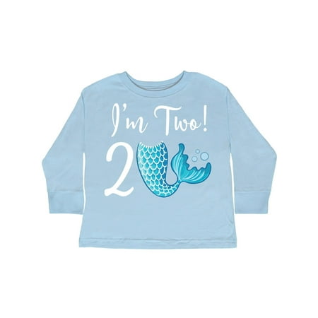 

Inktastic 2nd Birthday Mermaid Party Gift Toddler Toddler Girl Long Sleeve T-Shirt