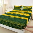 thumbnail image 3 of Feelyou Kids Rugby Queen Sheet Sets for Boys, Green Bay Football Flat Sheet, American Football Print Queen Fitted Sheet, Dark Green Orange Home Decor, 3 of 7
