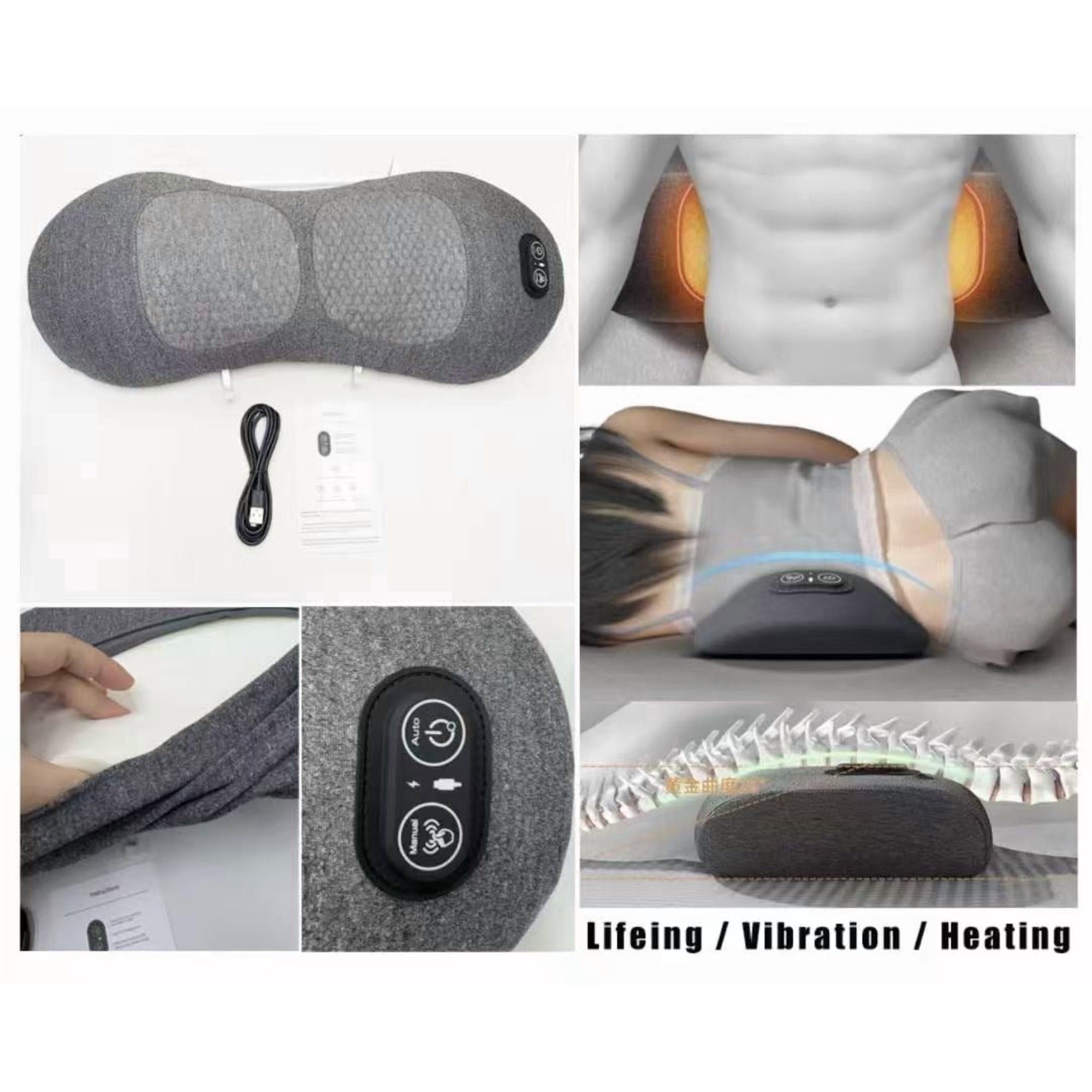 Vruelia Triple Fusion Back Massager,2025 New Electric 3 in 1 Back Massager for Pain Relief Deep Tissue,with Traction,Vibration & Heat and Against Pain for Neck,Shoulder,Backs Vruelia