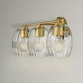 thumbnail image 6 of 22" Satin Brass Vanity Light - 3-Light Bathroom Wall Sconce with Clear Glass Shades, Elegant Mirror Lighting Fixture (E26 Bulbs Not Included), 6 of 8
