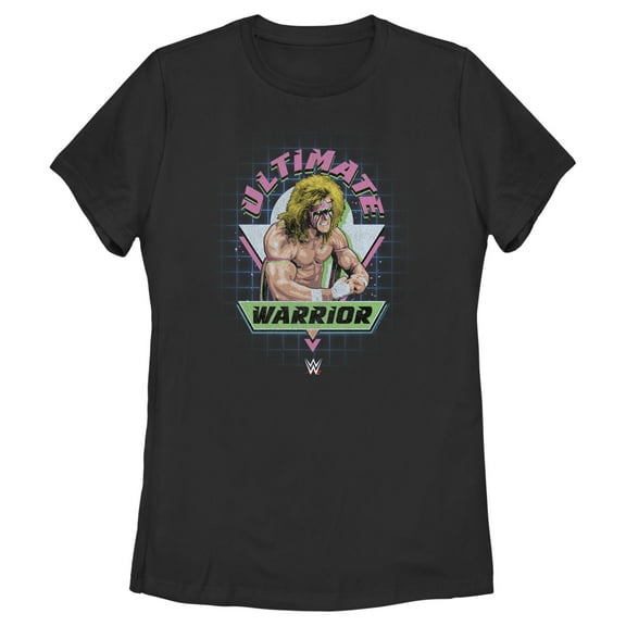 Women's WWE Ultimate Warrior Retro Logo Graphic Tee Black Medium