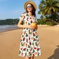 thumbnail image 4 of Disketp Christmas Hat Cute Puppy para Vestido de Manga Corta para Mujeres, Vestidos de Verano para Mujeres, Casual y Holgado para la Playa, 4 of 6