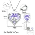 thumbnail image 5 of Juwaliy Women Heart Necklace for Daughter Sister 925 Sterling Silver Light Purple Alexandrite June Birthstone Pendant Jewelry Christmas Mother's Day Gift, 5 of 7