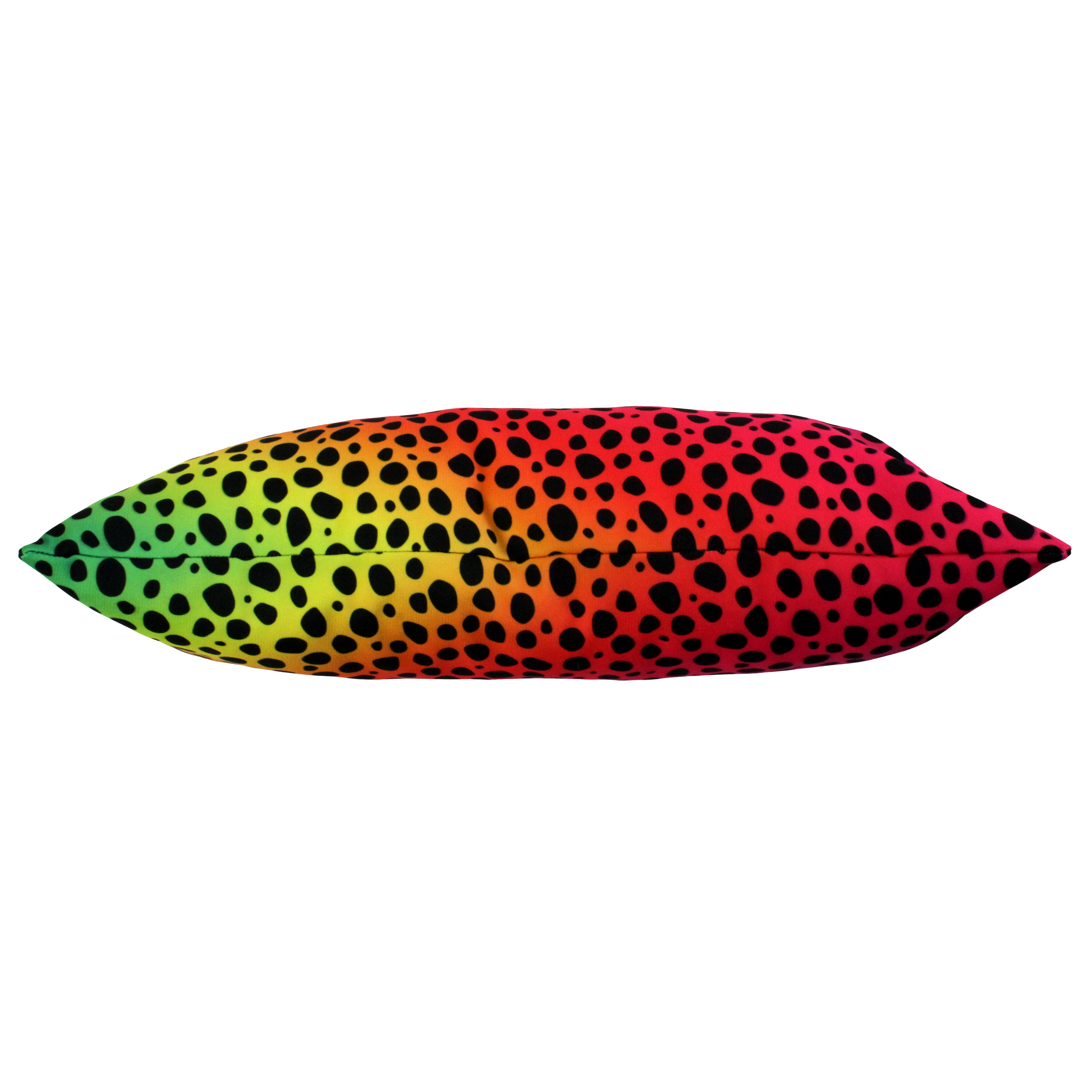Everything Comfy Cheetah Print Decorative Pillow, 16x6 Inch, Rainbow Gradient,