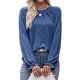 thumbnail image 2 of Camisas de Larga para Mujer, Moda Otoño 2025, Blusas Elegantes e Informales, Blusas Tipo Túnica Plisadas con Cuello Redondo. Azul Real S, 2 of 10