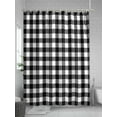 thumbnail image 5 of Fsddascl Black White Plaid Shower Curtain Set - Small 36" x 72" Washable Bathtub Curtain with 12 Hooks, Modern Simple Buffalo Check Gingham Waterproof Fabric Stall Shower Curtains for Bathroom, 5 of 6