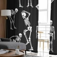thumbnail image 4 of Skull Halloween Semi Sheer Curtains 84 Inch Length 2 Panels Set, Retro Skeleton Abstract Art Sheer Kitchen Curtain Privacy Voile Window Curtain for Living Room Bedroom Rod Pocket Drapes, 4 of 7