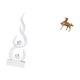 thumbnail image 5 of Figura de caballo de resina con llama abstracta, escultura de fuego moderna, artesanía para patio, oficina, estantería, adorno de caballo vintage, reg, 5 of 8