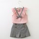 thumbnail image 2 of Ropa Para Bebés Y Niñas, Atuendo Para Niños Pequeños, Ropa Para Niños, Chaleco Con Lazo, Tops, Pantalones Cortos A Cuadros, Conjunto De Pantalones Rosa Odeerbi  LM103-823, 2 of 6