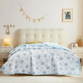 thumbnail image 4 of Qocolhg Cute Summer Quilt Bedding Modern Air Conditioner Quilt for Kids, Cotton Breathable Comforter Print Floral Quilts Bedspread, Cooling Blankets for Hot Sleepers, 39x59 inch, Blue, 4 of 6