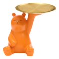 thumbnail image 1 of Bandeja de almacenamiento de estatua de oso polar de resina nórdica, esculturas de animales, cosméticos naranja, 1 of 9
